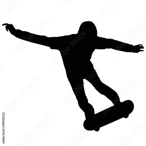 Silhouette of a skateboarder