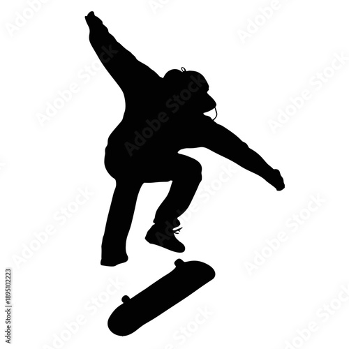 Silhouette of a skateboarder