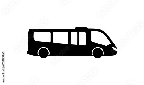 Black Vector Silhouette of a Bus