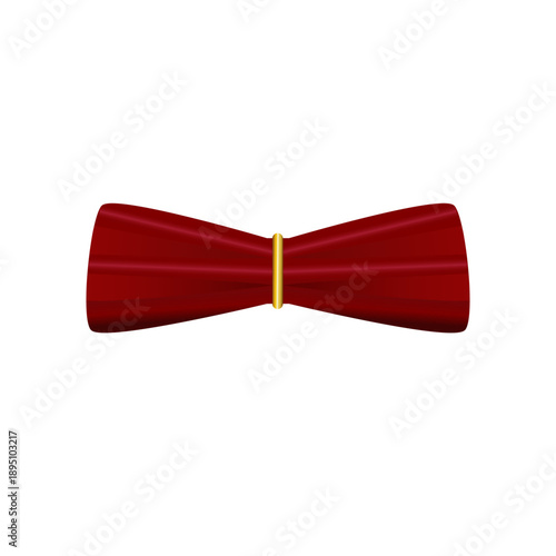Bild auf Leinwand Professional Minimalist Red Silk Napkin with Gold Ring 3D Vector Illustration