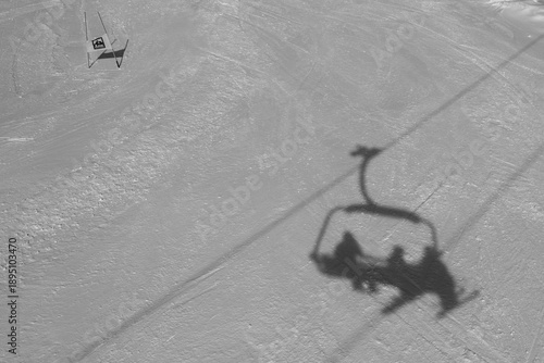 Ski Lift Shadow on Snow