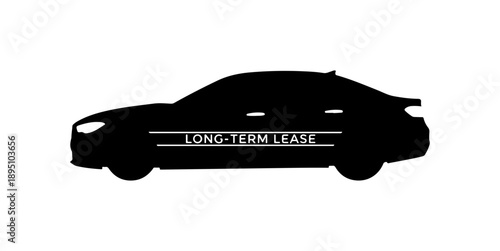 Black Vector Silhouette of Car for Long-Term Lease