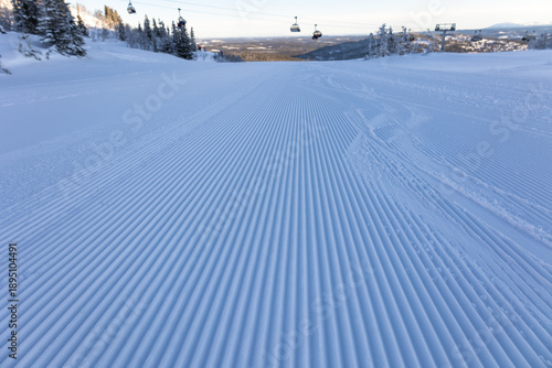 Perfect Corduroy Ski Run