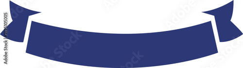 信頼感のあるネイビーブルーの湾曲リボン・タイトル見出し・飾り枠素材