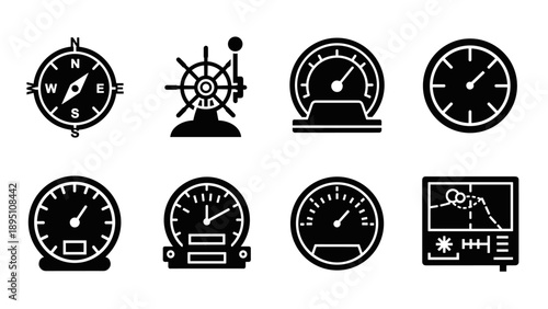 Vintage and modern nautical instruments collection