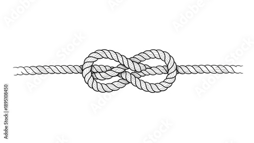 Intricate nautical rope knot design in detailed sketch style