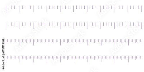 Set of measuring chart with 10cm, 15cm, 20 centimeters. Collection of ruler scale 100mm, 150 mm, 200mm without numbers. Templates of ruler scale. Length measurement height, math, distance, Sewing tool