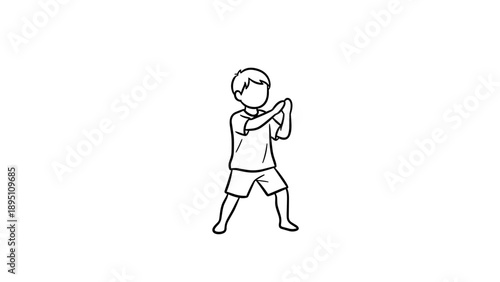 Child playing baseball with bat drawing