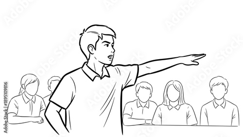 Teamwork motivation and leadership concept with diverse group in discussion