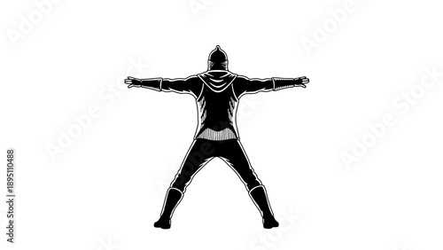 Dynamic silhouette of urban dancer in motion