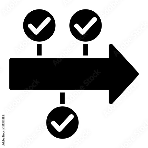 Significant progress markers indicating key achievements in a timeline (Glyph Style)