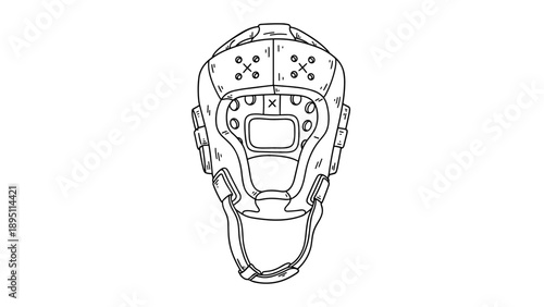 Detailed black and white hockey goalie mask design for sports enthusiasts