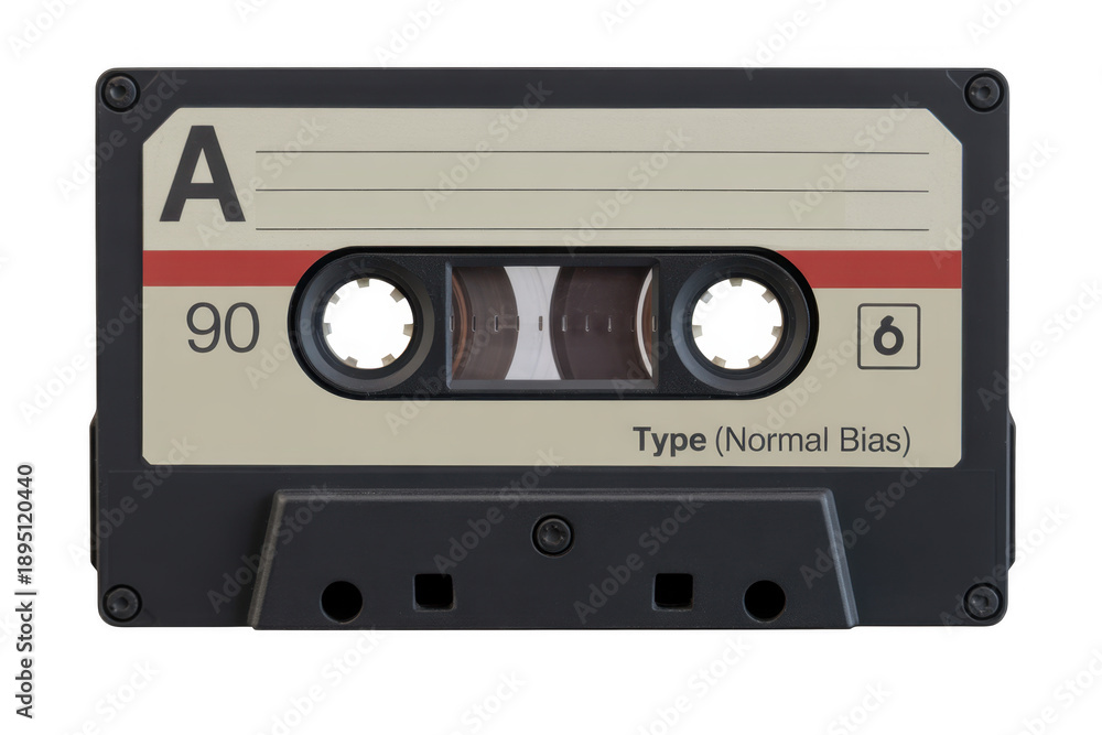 Obraz premium Cassette tape music isolated on a transparent background