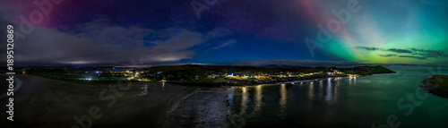 The Aurora Borealis, the northern lights, showing up above Portnoo in County Donegal, Ireland