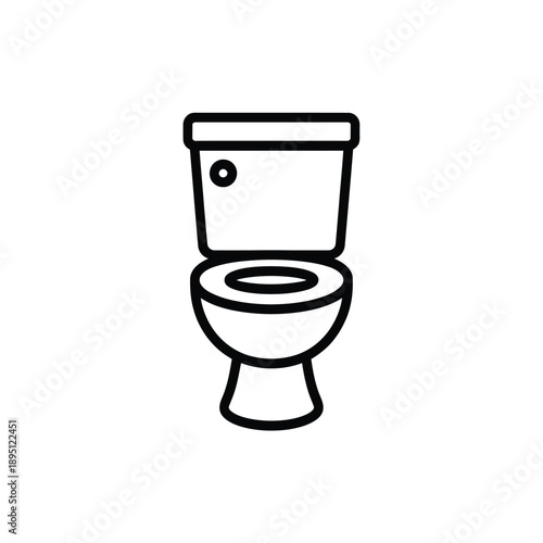 Simple line drawing depicting a toilet a common bathroom fixture
