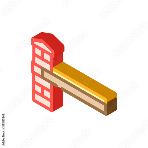 Isometric illustration depicting a security road barrier closing or opening access, symbolizing boundaries, prevention, and controlled entry for vehicles or pedestrians