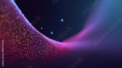 Abstract Background of Colorful Particles and Waves Creating a Dreamy and Ethereal Atmosphere in Vivid Purple and Blue Hues for Digital Creations