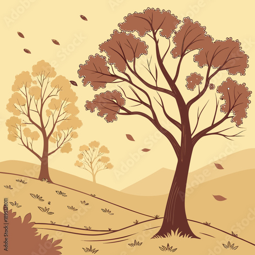 Autumn landscape with trees