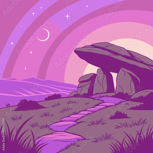 Mystical twilight landscape