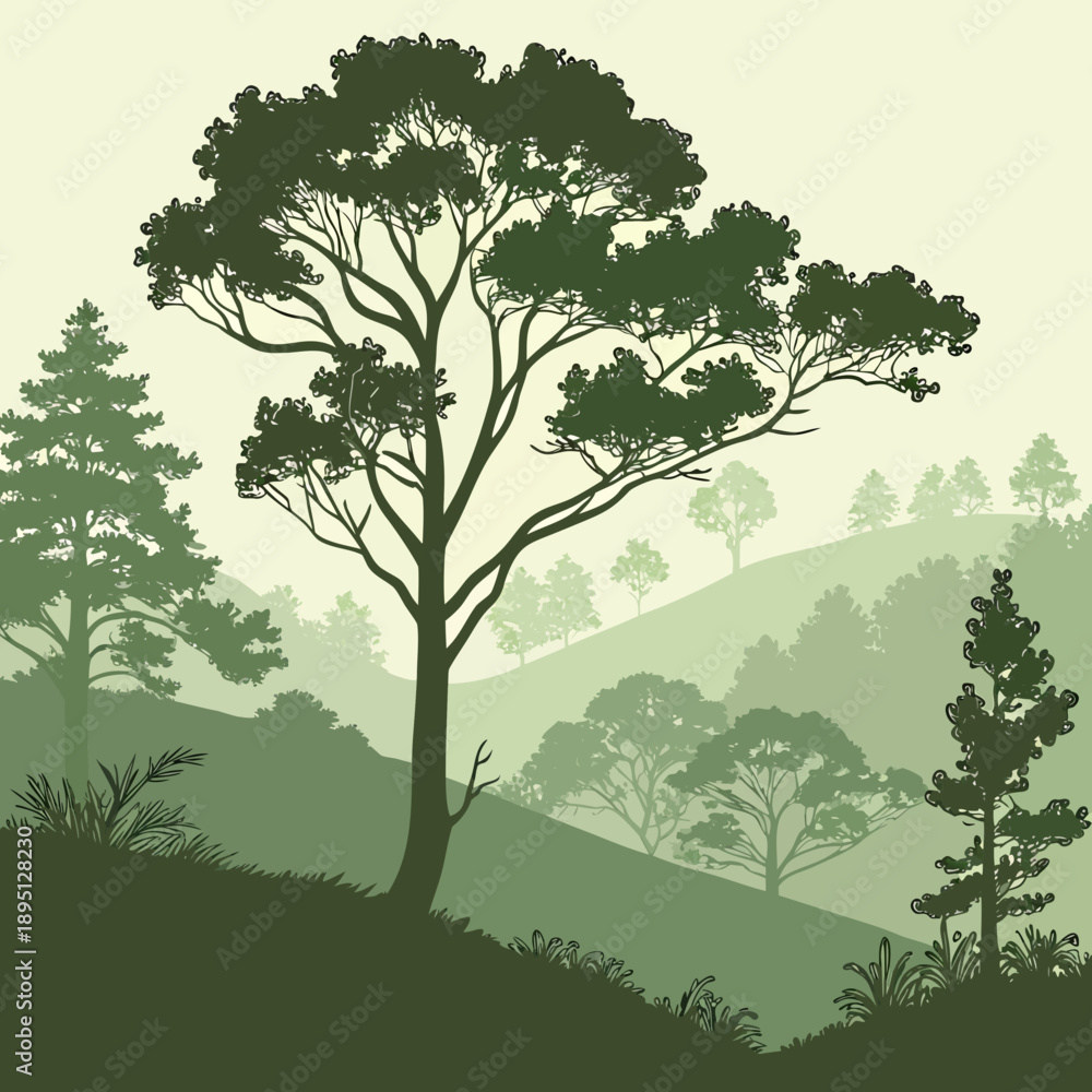 Obraz premium Serene forest landscape