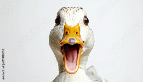 Cute Duck with Shocked Expression Animal Portrait