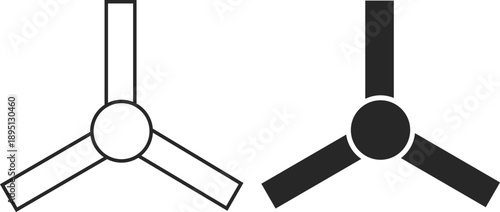 Ceiling fan icon. Universal Cooling Symbols. Product catalog design. Consumer electronics policy signs