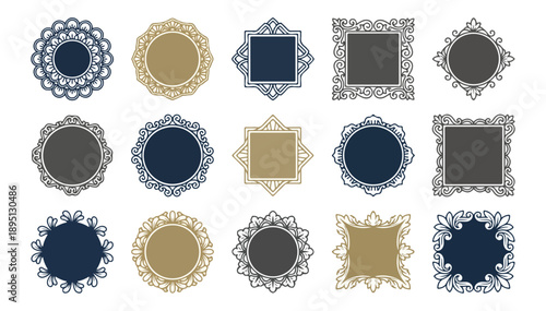 Decorative ornamental design elements collection