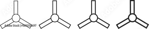 Ceiling fan icon. Universal Cooling Symbols. Product catalog design. Consumer electronics policy signs
