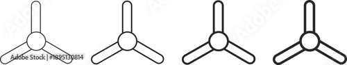 Ceiling fan icon. Universal Cooling Symbols. Product catalog design. Consumer electronics policy signs