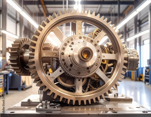 Wallpaper Mural Precision Engineered Metal Gears in an Industrial Workshop Torontodigital.ca