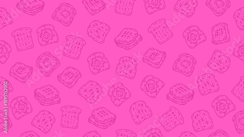 Pink bread toast seamless pattern background. Toast sketch wallpaper. Packaging, wrapper, banner, fabric, print