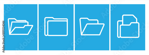 Data folder line icons in various styles, can be used for web, mobile, and UI. EPS 10, Vector illustration.

