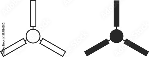 Ceiling fan icon. Universal Cooling Symbols. Product catalog design. Consumer electronics policy signs