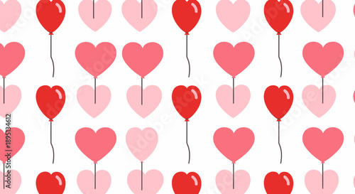 Heart shaped balloons in various colors.