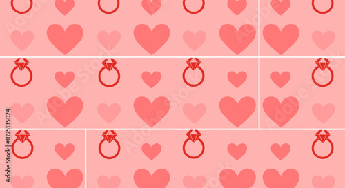 Valentine's Day background with hearts.