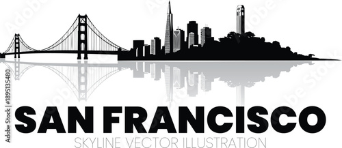 San Francisco city silhouette horizontal layout for office branding.