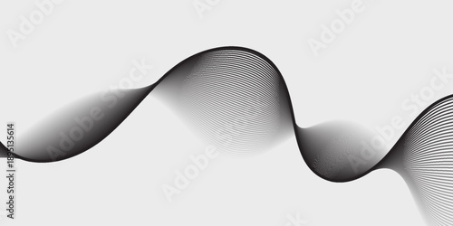 Abstract vector background with black wavy lines. abstract black wavy line on white background.