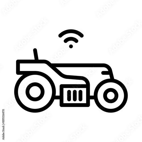 autonomous tractor outline icon. smart tractor line illustration.
