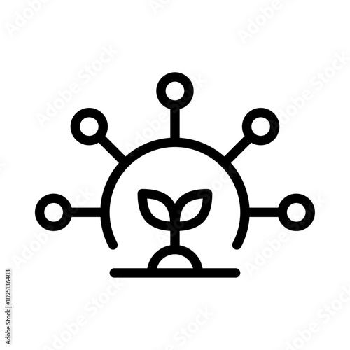 farm technology outline icon. farm data information line illustration.
