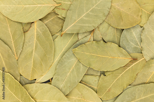 Billede på lærred full frame close up macro shot of dried bay leaves