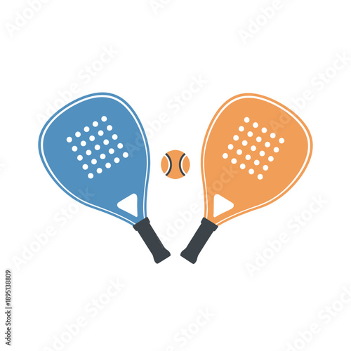 Two Rackets and Ball for Padel Tennis or Beach Tennis