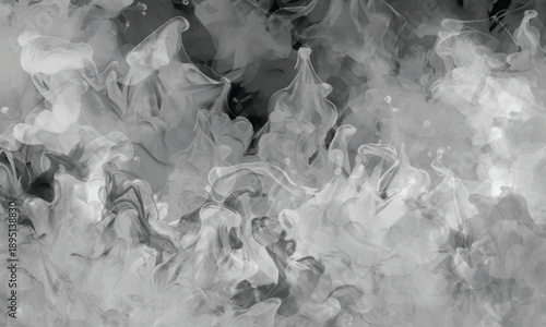 Organic smoke flow forming a poetic abstract scene