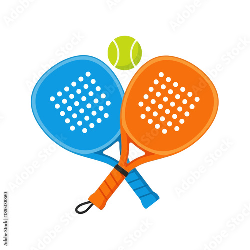 Two Padel Rackets and Ball - Sports Equipment Illustration