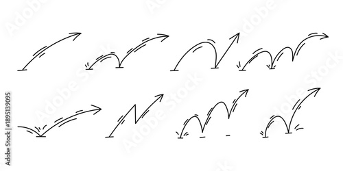 Minimal bounce arrows and motion curves with sketch lines