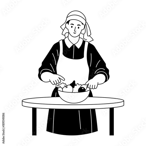 Hand drawn style illustration depicting coconut drink
