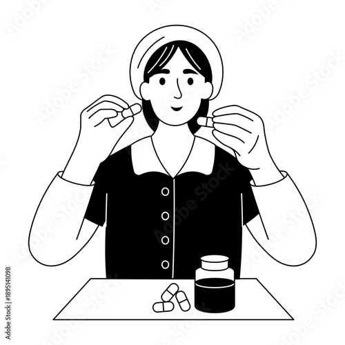 Hand drawn style illustration depicting coconut drink
