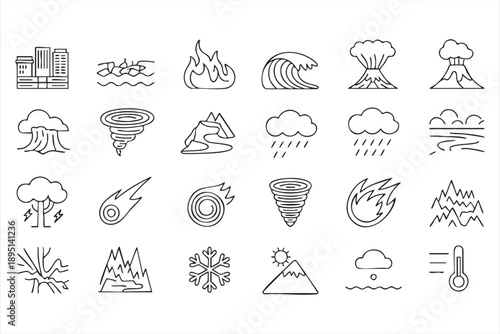 Emergency Weather and Natural Disaster Icons Pack