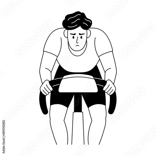 Hand drawn style illustration depicting resistance band workout
