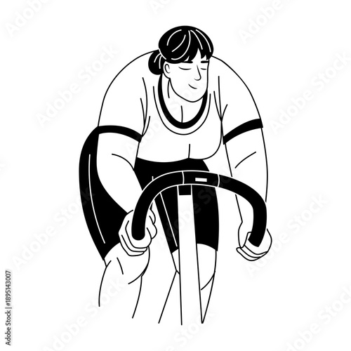 Hand drawn style illustration depicting resistance band workout
