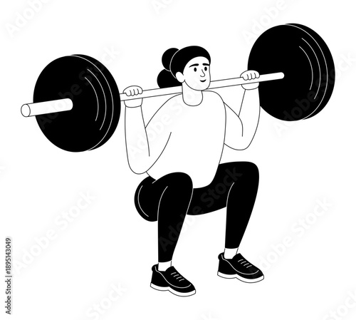 Hand drawn style illustration depicting resistance band workout
